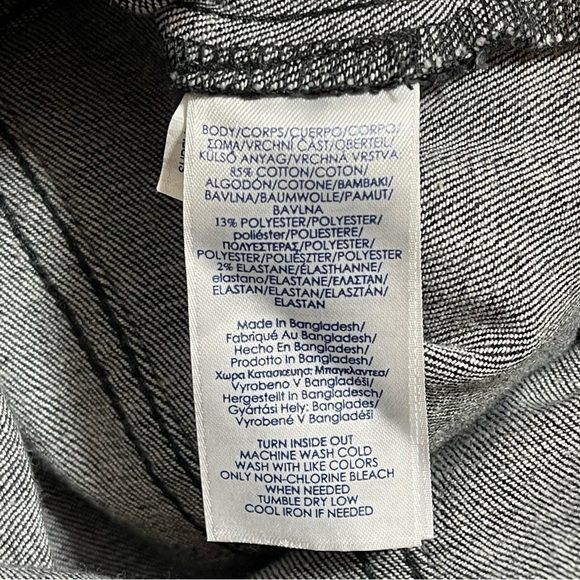 Chaps Button Front Charcoal Denim Skirt Midi Straight Women's Size 6 - Picture 6 of 8